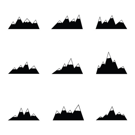 Mountain icons set.のイラスト素材