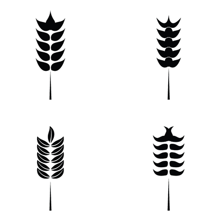 Cereals icon set with rice, wheat.のイラスト素材