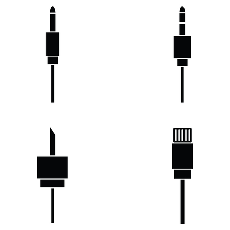 cable icon setのイラスト素材