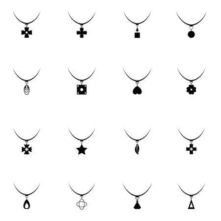 Necklace icon setのイラスト素材