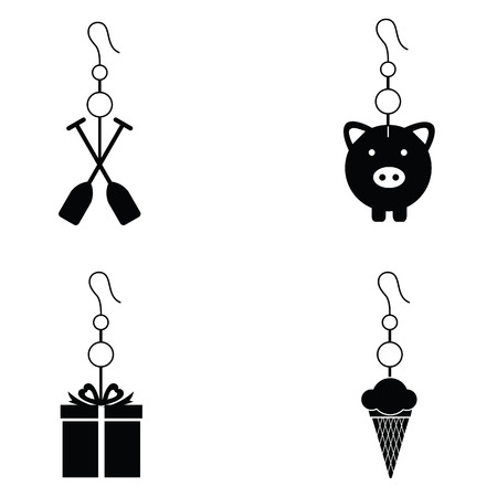 Earrings icon setのイラスト素材