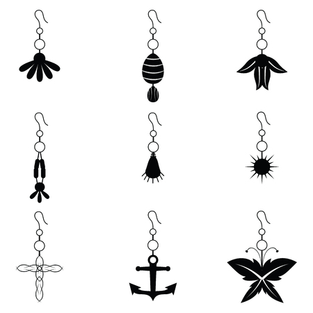 Earrings icon setのイラスト素材