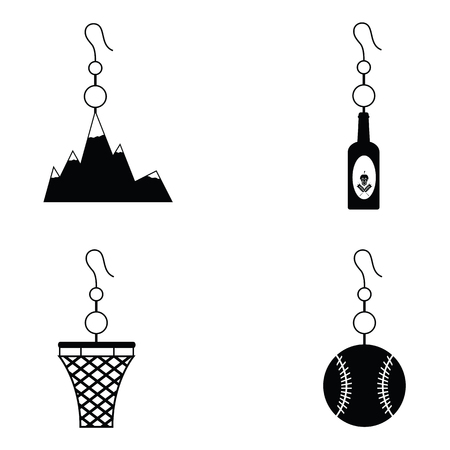 Earrings icon setのイラスト素材