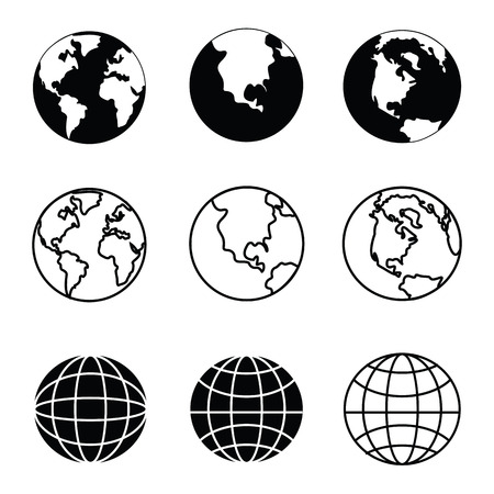 Earth vector icons setのイラスト素材