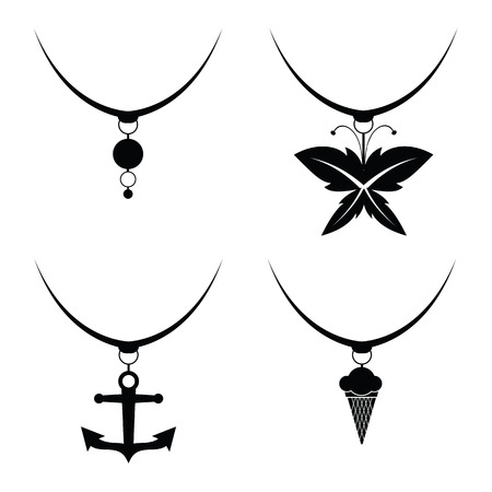 Necklace icon setのイラスト素材