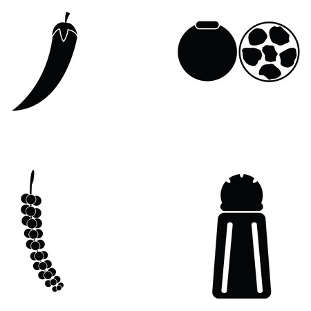 chilli icon setのイラスト素材