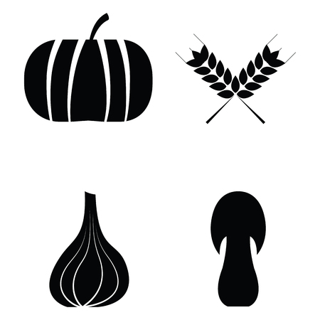 fruit and vegetables icon setのイラスト素材