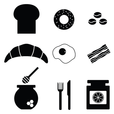 breakfast icons setのイラスト素材