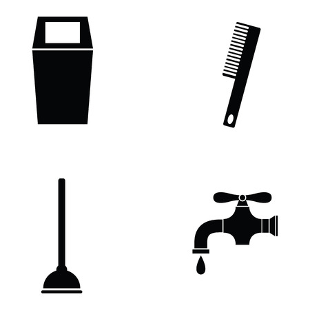 bathroom icon setのイラスト素材