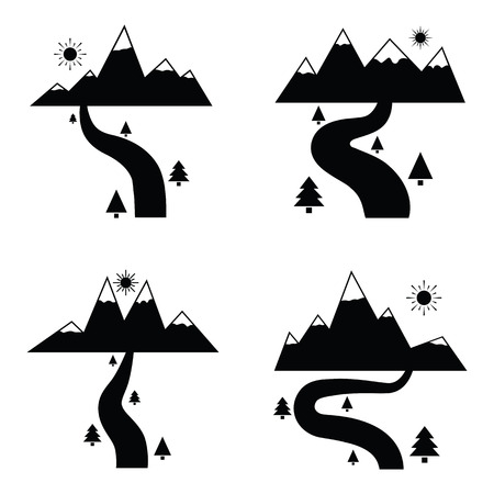 river icon set vector illustration.のイラスト素材