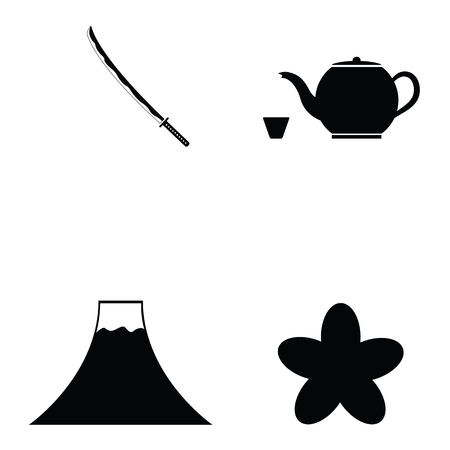 japanese icon setのイラスト素材