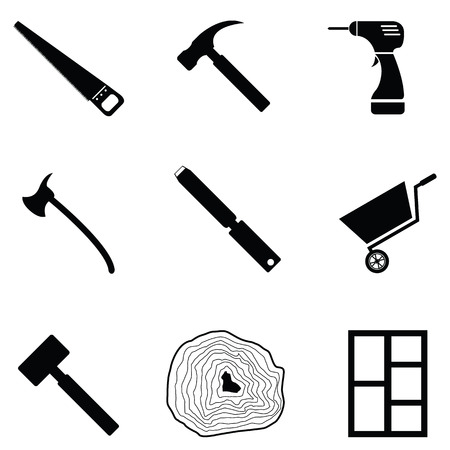 Carpenter icon setのイラスト素材