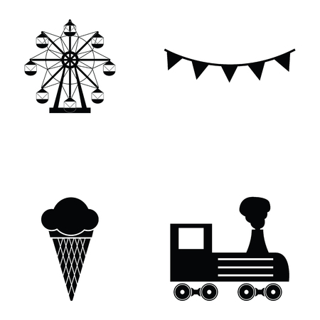 Amusement park icon set.のイラスト素材