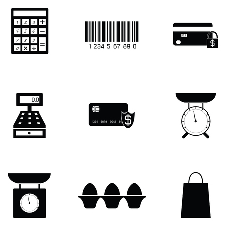 Supermarket icon set.のイラスト素材