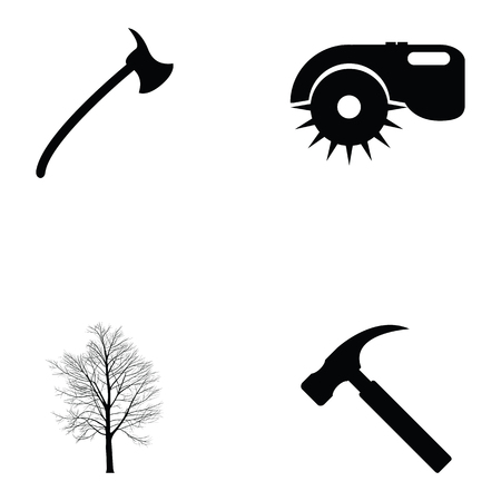 Carpenter icon set.のイラスト素材