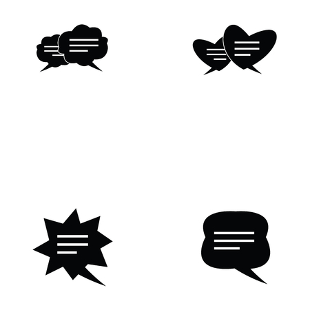 Messages icon set on white background, vector illustration.のイラスト素材