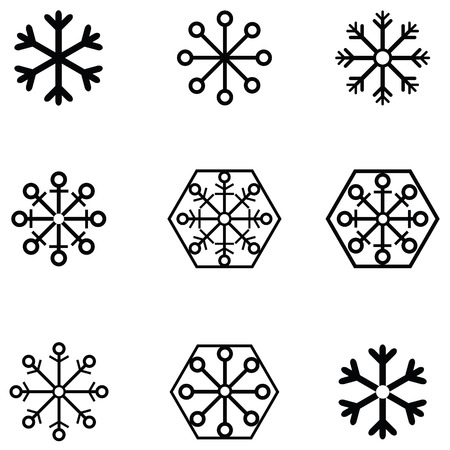 snowflakes icon set vector illustrationのイラスト素材