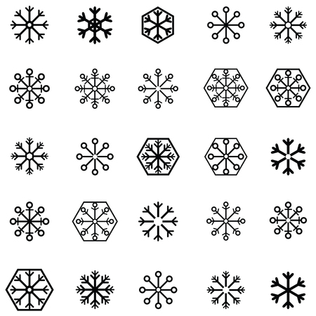 snowflakes icon set Vector Illustrationのイラスト素材