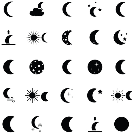 Moon icon setのイラスト素材