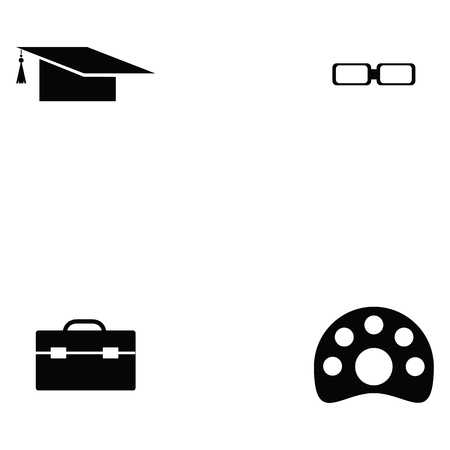 Education icon set on white background vector illustration.のイラスト素材
