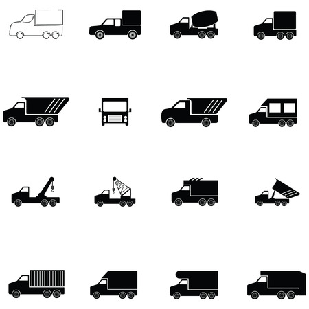 Truck icon set on white background vector illustration.のイラスト素材
