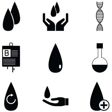 Blood icon set on white background vector illustration.のイラスト素材