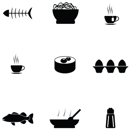 Chinese food icon setのイラスト素材