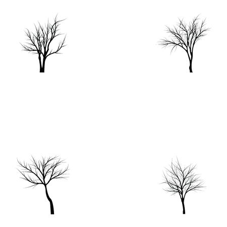 Collection of trees silhouettesのイラスト素材