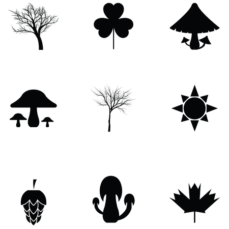 Simple autumn icon setのイラスト素材