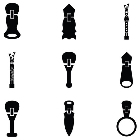 Zipper icon setのイラスト素材