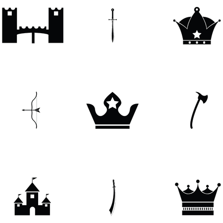 medieval icon setのイラスト素材