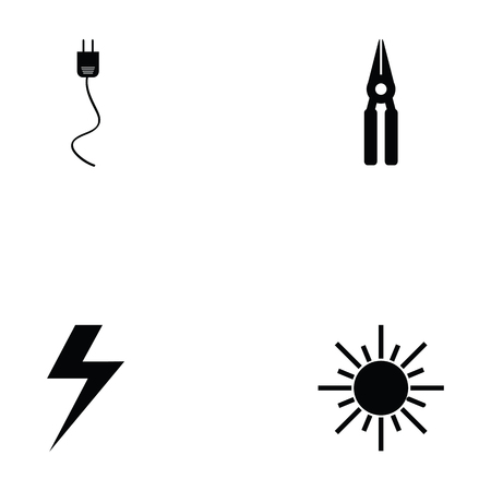 electricity icon setのイラスト素材