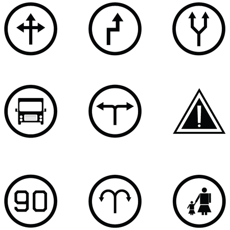 road sign icon setのイラスト素材