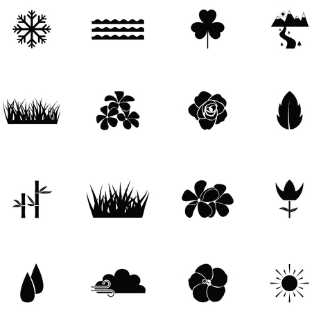 nature icon setのイラスト素材