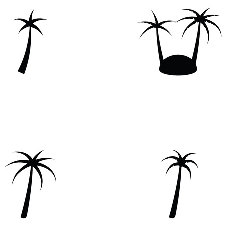 palm tree icon setのイラスト素材