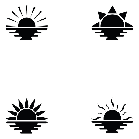 sunset icon setのイラスト素材