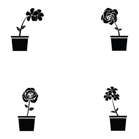 flower icon setのイラスト素材
