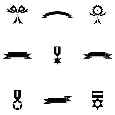 ribbon icon setのイラスト素材