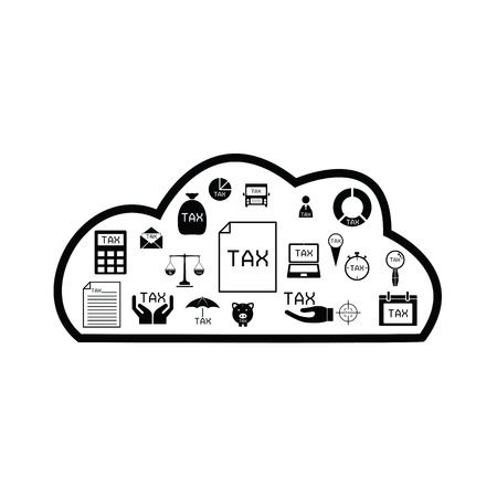 cloud  tax conceptのイラスト素材