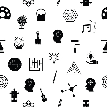 creativity seamless pattern background icon.のイラスト素材