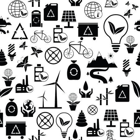 ecology seamless pattern background icon.のイラスト素材