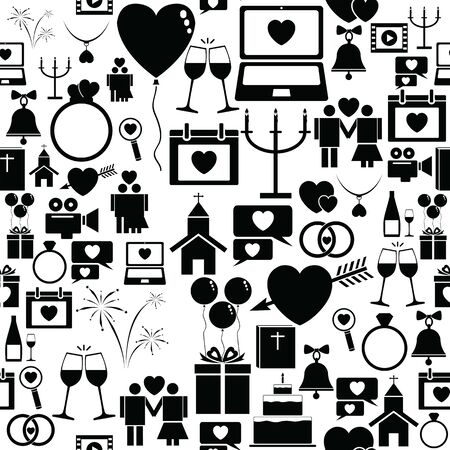 wedding seamless pattern background icon.のイラスト素材
