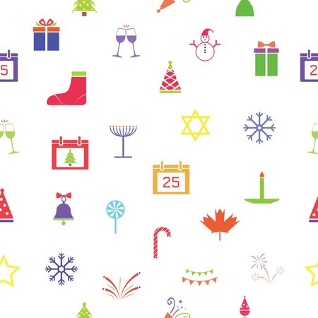 christmas seamless pattern background icon.のイラスト素材