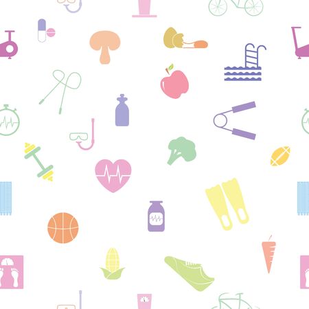 diet seamless pattern background icon.のイラスト素材