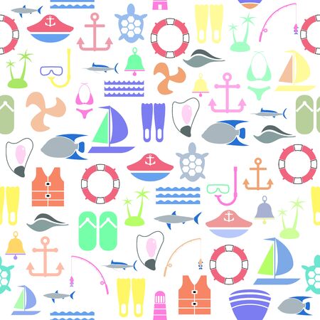 diving seamless pattern background icon.のイラスト素材
