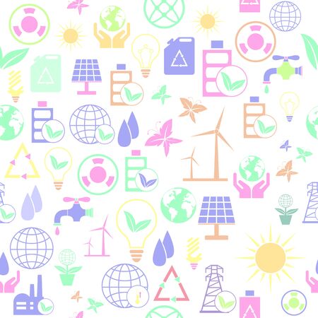 ecology seamless pattern background icon.のイラスト素材