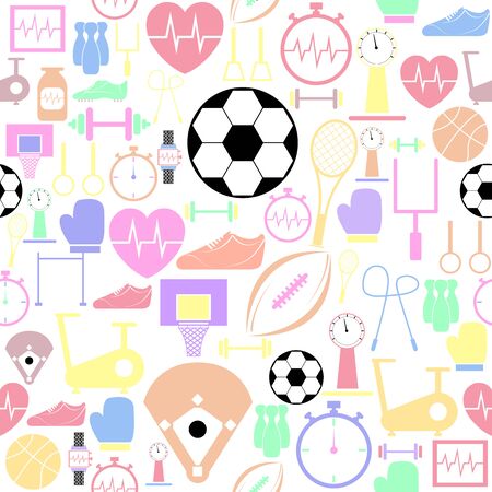 exercise seamless pattern background icon.のイラスト素材
