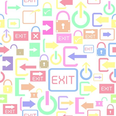exit seamless pattern background icon.のイラスト素材