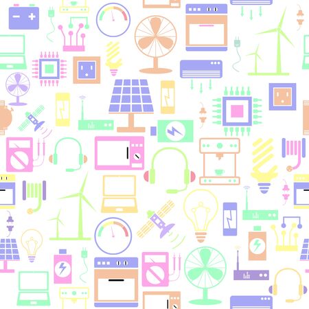 electric seamless pattern background icon.のイラスト素材