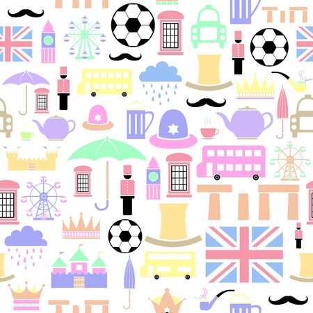 england seamless pattern background icon.のイラスト素材